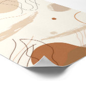 Boheems Abstract beige Poster (Hoek)