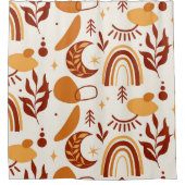 Boheems Abstract geometrisch douchegordijn (Voorkant)