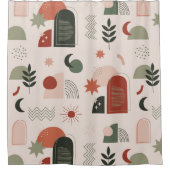 Boheems Abstract geometrisch douchegordijn (Voorkant)