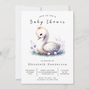 Boheems bewerkbaar zwaan Baby shower Kaart