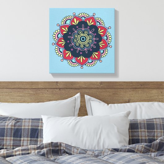 Boheems bloemig verpakt canvas (Insitu (Slaapkamer))