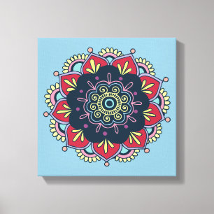 Boheems bloemig verpakt canvas afdruk