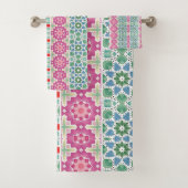 Boheems bloemmozaïekontwerp met Waterverf mozaïek Bad Handdoek (Insitu)