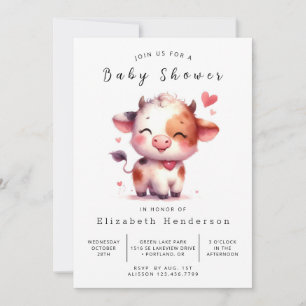 Boheems Boerderij kalf Koe Baby shower Kaart
