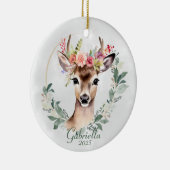 Boheems hert met bloemkroon keramisch ornament (Rechts)