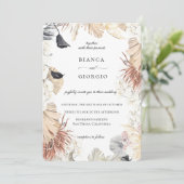 Boheems Oerwoud Foliage Lijst bruiloft uitnodiging (Staand voorkant)