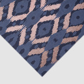 Boheems Roos Gold Navy Blue Ikat Pattern Tissuepapier (Detail)
