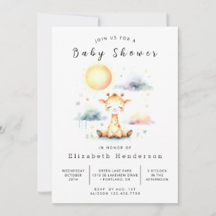 Boheemse aangepaste Giraffe Baby shower Kaart