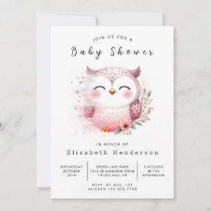 Boheemse aangepaste uil Baby shower Kaart