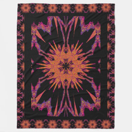 Boheemse Abstracte Golden Hyacint Bloemen Fleece Deken