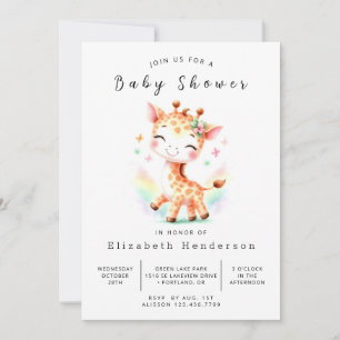 Boheemse afdrukbare Giraffe Baby shower Kaart