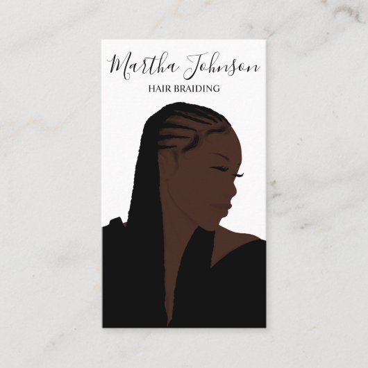 Boheemse Afro Amerikaanse vlechten QR-code Visitekaartje (Voorkant)