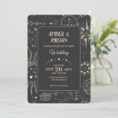 Boheemse astrologie hemelse bruiloft kaart (Staand voorkant)