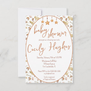 Boheemse Baby Toys Wooden Natural, Eco Baby shower Kaart