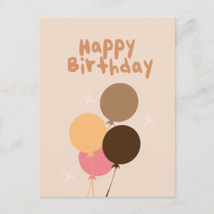 Boheemse ballonnen Gelukkige verjaardag handletter Briefkaart