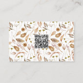 Boheemse bladeren met QR-code Visitekaartje (Achterkant)