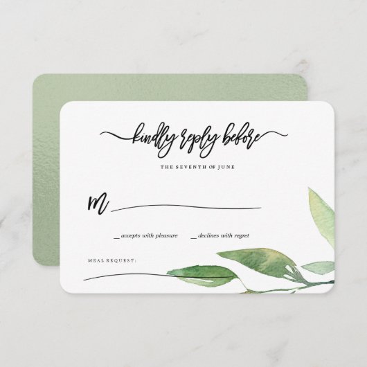 Boheemse Bladeren RSVP (Voorkant / Achterkant)