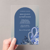 Boheemse Blauwe Zwanen Waterverf Art Acryl Uitnodigingen (Insitu (Draagbaar))