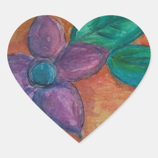 Boheemse bloem hart sticker (Voorkant)