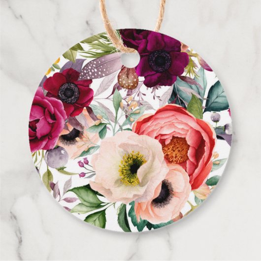 Boheemse Bloemen Bruiloft Bedankt Bedankjes Labels (Achterkant)