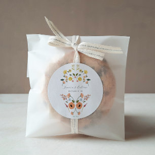  Boheemse Bloemen Bruiloft Ronde Sticker