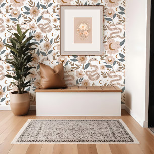 Boheemse Bloemen Holistische Slang Zon & Maan Patr Behang