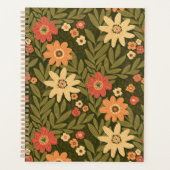 Boheemse bloemen in aardekleuren planner (Voorkant)