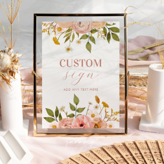 Boheemse Bloemen Op Maat Gemaakt Bord Poster