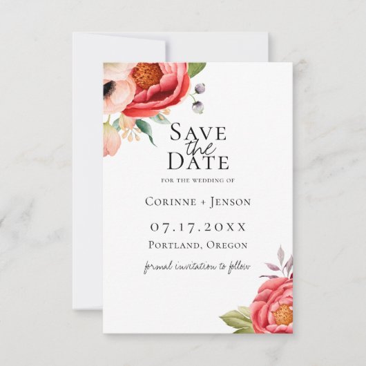 Boheemse Bloemen Save The Date Aankondiging (Voorkant)