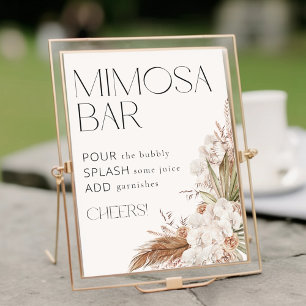 Boheemse Bloemen & Veren Mimosa Bar Poster