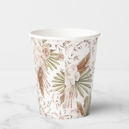 Boheemse bloemen & veren papieren bekers (Rechts)