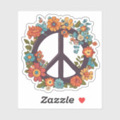 Boheemse Bloemen Vredesbord Waterdicht Sticker (Vel)