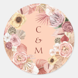 Boheemse bloemenslinger karamel initialen stickers