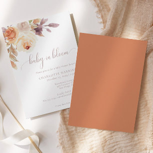 Boheemse bloementerracotta   BABY SHOWER Kaart