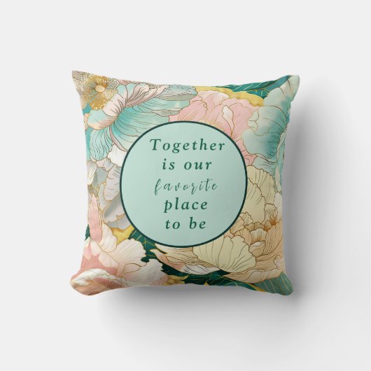 Boheemse bloemige bruiloft kussen (Voorkant)