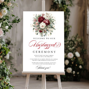 Boheemse Blush Burgundy Unplugged Ceremonie Poster