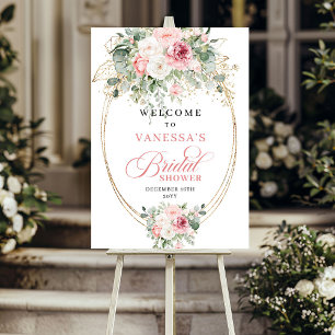 Boheemse Blush Rozen Bruiloft Feest Welkom Poster