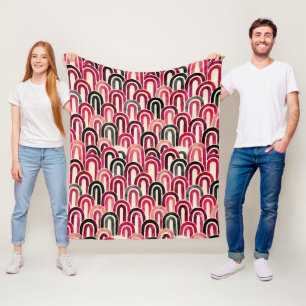 Boheemse boog vis schaal geschilderd patroon fleece deken