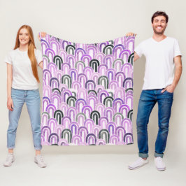 Boheemse boog vis schaal geschilderd patroon fleece deken