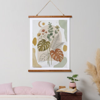 Boheemse botanische muurschildering "Monsteria bla Hangend Wandkleed