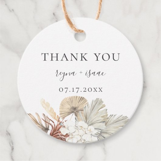 Boheemse Botanische Trouw Dank Je Bedankjes Labels (Voorkant)