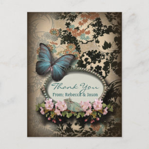 Boheemse botanische vlinder Paris vrijgezellenfees Briefkaart
