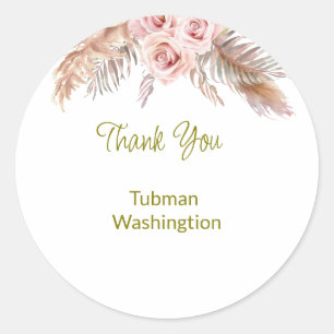 Boheemse bruiloft gunst klassieke rondes ronde sticker