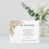 Boheemse Chic Bloemen bruiloft Dank u kaart (Staand voorkant)