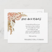 Boheemse Chic Bloemen bruiloft Dank u kaart (Voorkant / Achterkant)