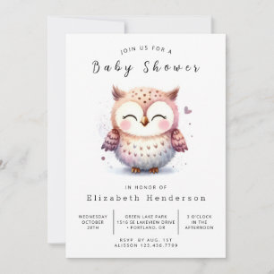 Boheemse Chic Owl Baby shower Kaart