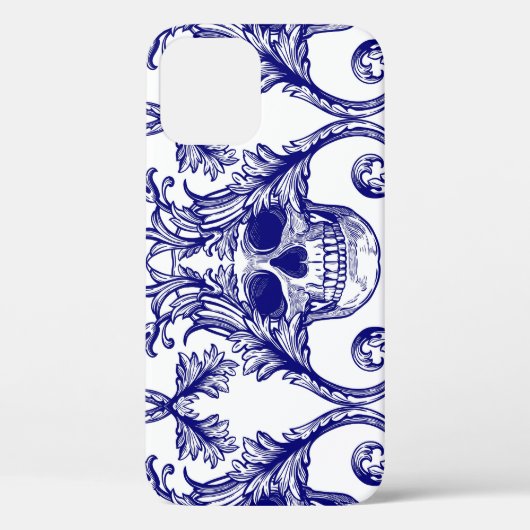Boheemse damast, schedel naadloos ornament. Case-Mate iPhone case (Achterkant)
