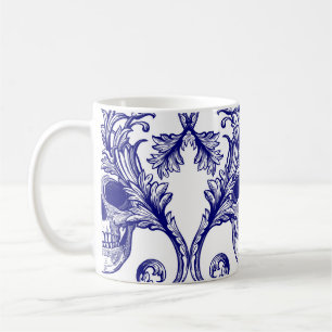 Boheemse damast, schedel naadloos ornament. koffiemok