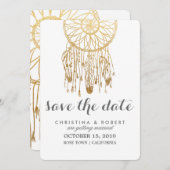Boheemse dromenvanger nep goud folie Bewaar de dat Save The Date (Voorkant / Achterkant)