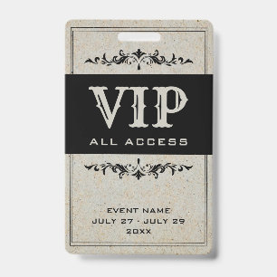 Boheemse Feest VIP All Access Pas Evenement ID Bad Badge